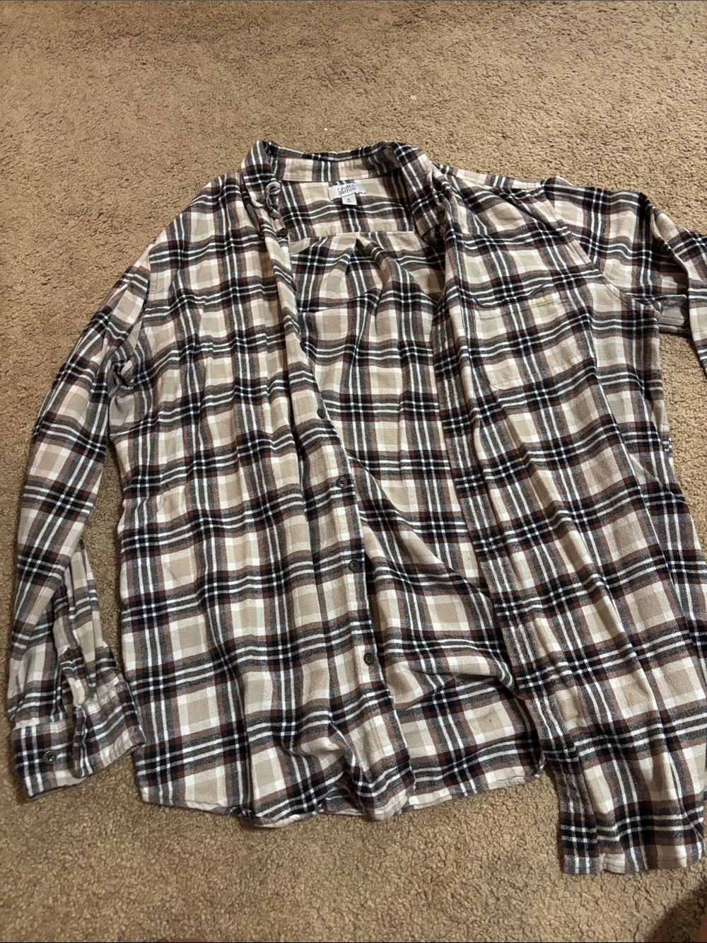 Casual Men’s Plaid Button-Down flannel - Beige & Brown